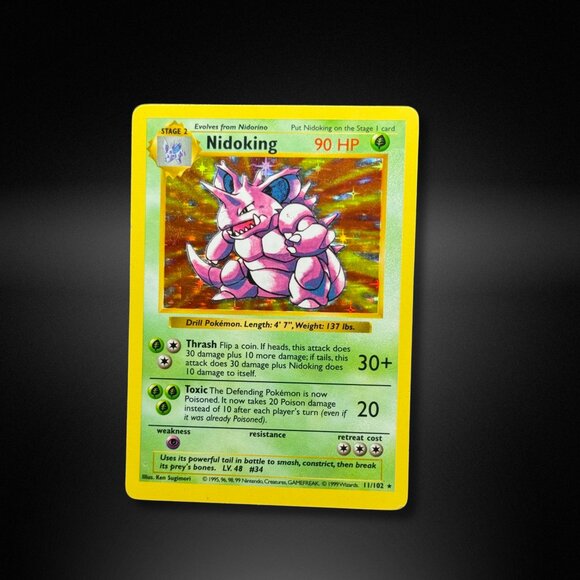 Pokemon Other - Nidoking 11/102 [Shadowless Holo] Rare Pokemon Card Base Set 1999